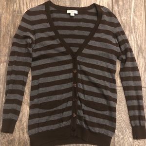 LOFT Striped Cardigan Size Medium